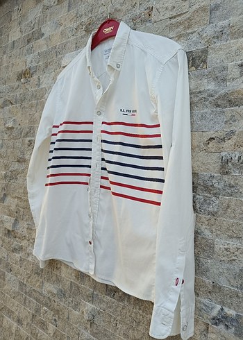 Erkek Beyaz Çizgili Uzun Kollu Gömlek - Görsel 2