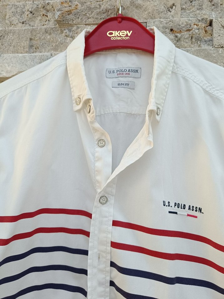 Erkek Beyaz Çizgili Uzun Kollu Gömlek - Görsel 4