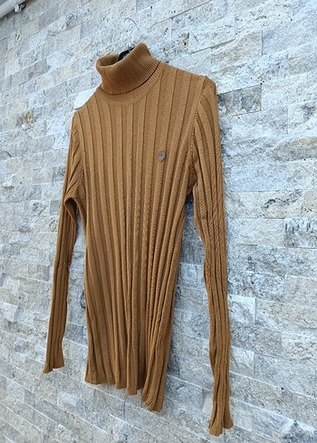 Kahverengi Boğazlı Triko unisex Kazak orjinal tween marka - Görsel 2