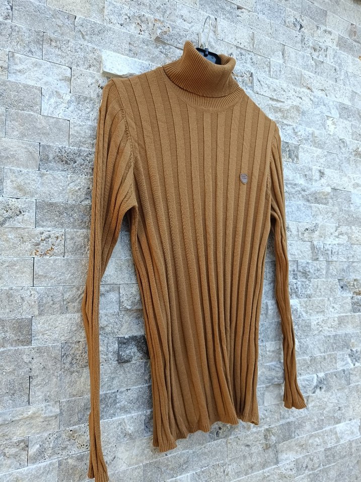 Kahverengi Boğazlı Triko unisex Kazak orjinal tween marka - Görsel 3