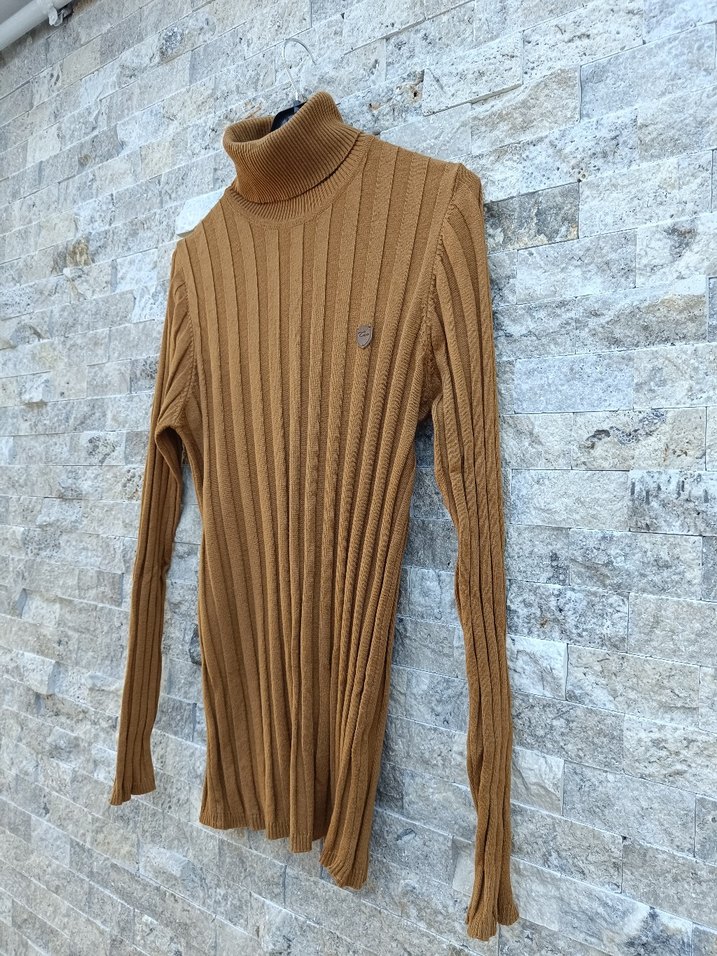 Kahverengi Boğazlı Triko unisex Kazak orjinal tween marka - Görsel 2