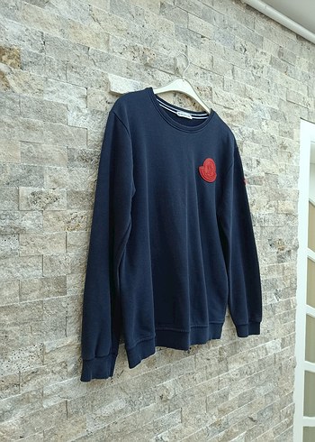 Erkek Lacivert Bisiklet Yaka Pamuklu Sweatshirt - Görsel 3