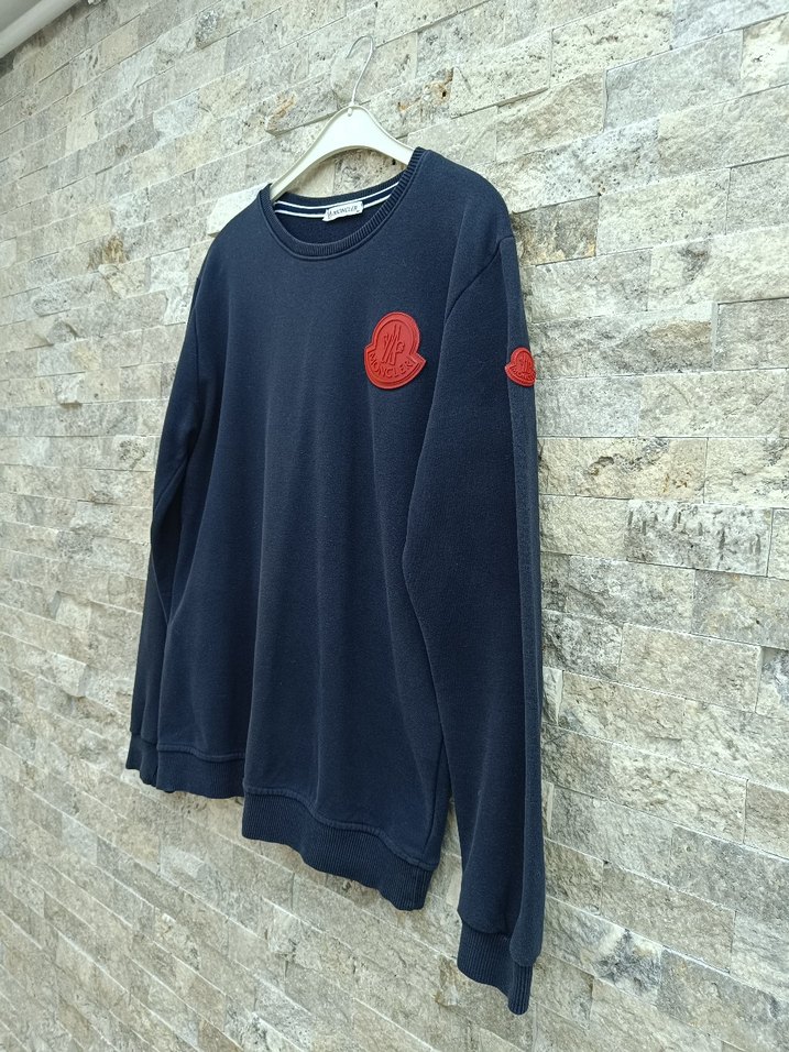 Erkek Lacivert Bisiklet Yaka Pamuklu Sweatshirt - Görsel 2