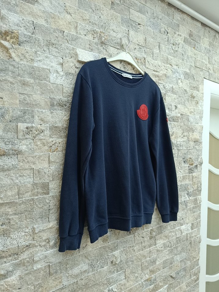 Erkek Lacivert Bisiklet Yaka Pamuklu Sweatshirt - Görsel 3