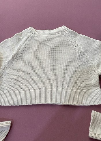 Diğer Beyaz Örgü Crop Kazak