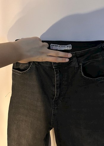 32 Beden siyah Renk Siyah Dar Kesim Midi Boy Kadın Kot Pantolon