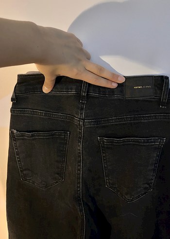 32 Beden Siyah Dar Kesim Midi Boy Kadın Kot Pantolon