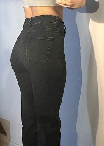 Siyah Dar Kesim Midi Boy Kadın Kot Pantolon