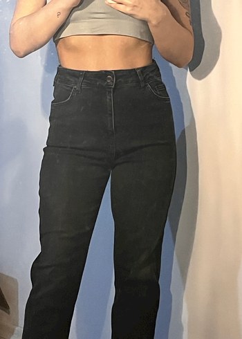 Koton Siyah Dar Kesim Midi Boy Kadın Kot Pantolon