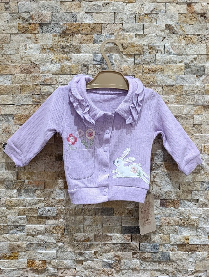 0-12 Ay Lila Tavşanlı 3lü Takim  %100 Pamuk  Yeni & Etiketli - Görsel 3