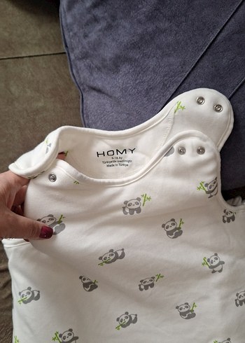 Beyaz Baskılı Kadife Bebek Uyku Tulumu - Görsel 3