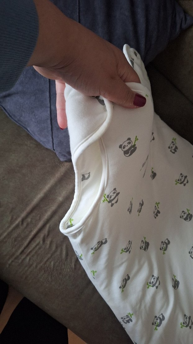 Beyaz Baskılı Kadife Bebek Uyku Tulumu - Görsel 2