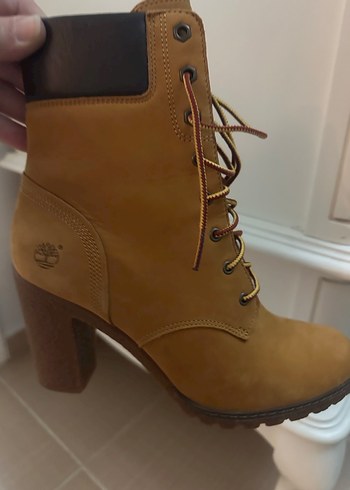 TİMBERLAND CAMEL RENGİ j Süet Kadın Dolgu Topuk Bot - Görsel 3