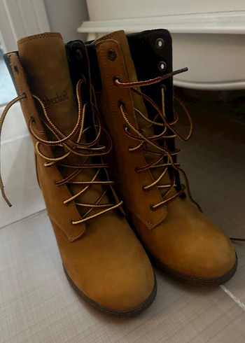 TİMBERLAND CAMEL RENGİ j Süet Kadın Dolgu Topuk Bot - Görsel 2