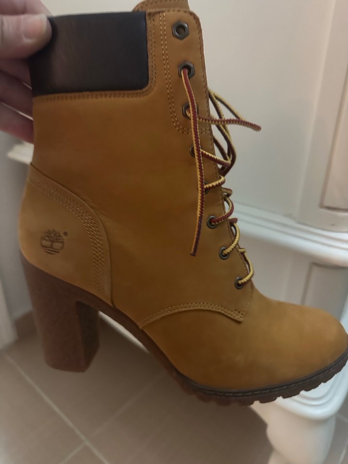 TİMBERLAND CAMEL RENGİ j Süet Kadın Dolgu Topuk Bot - Görsel 3