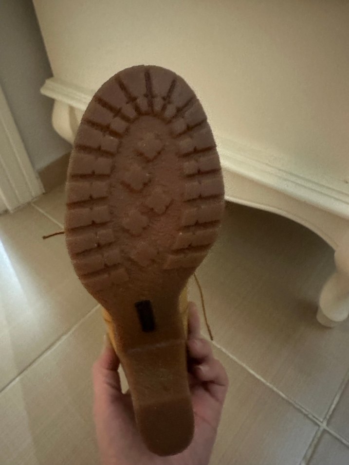 TİMBERLAND CAMEL RENGİ j Süet Kadın Dolgu Topuk Bot - Görsel 4