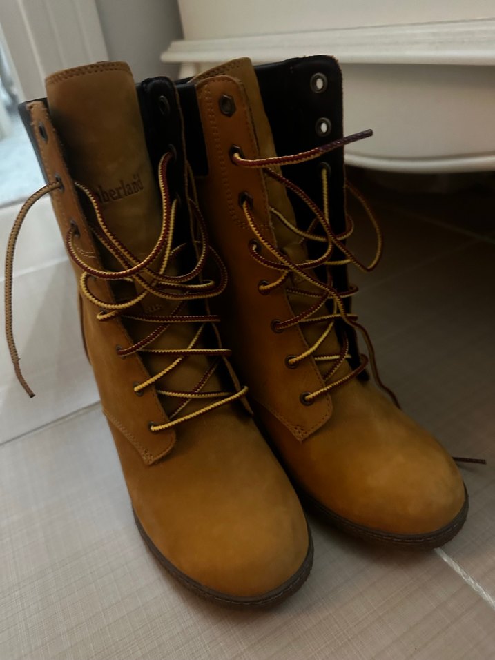 TİMBERLAND CAMEL RENGİ j Süet Kadın Dolgu Topuk Bot - Görsel 2