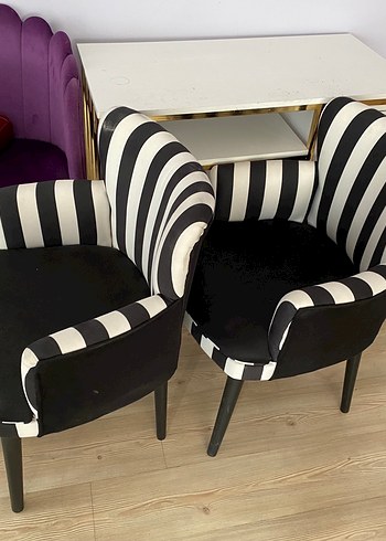 Beden siyah Renk Modern Klasik Siyah Zebra Desenli Koltuk
