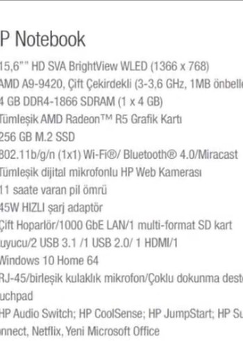 HP 15-RB013NT AMD A9 LAPTOP - Görsel 7