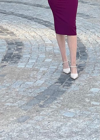 Trendyol & Milla Mor Straplez Drapeli Midi Kalem Elbise