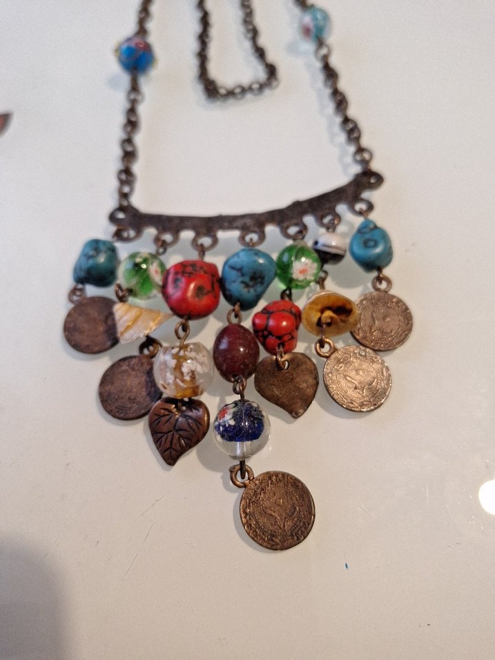 Bohem Çok Renkli Boncuklu Uzun Kolye - Görsel 2