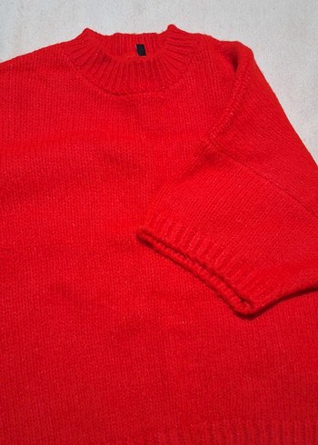 Kırmızı Kadın Örgü Triko Kazak - Görsel 3