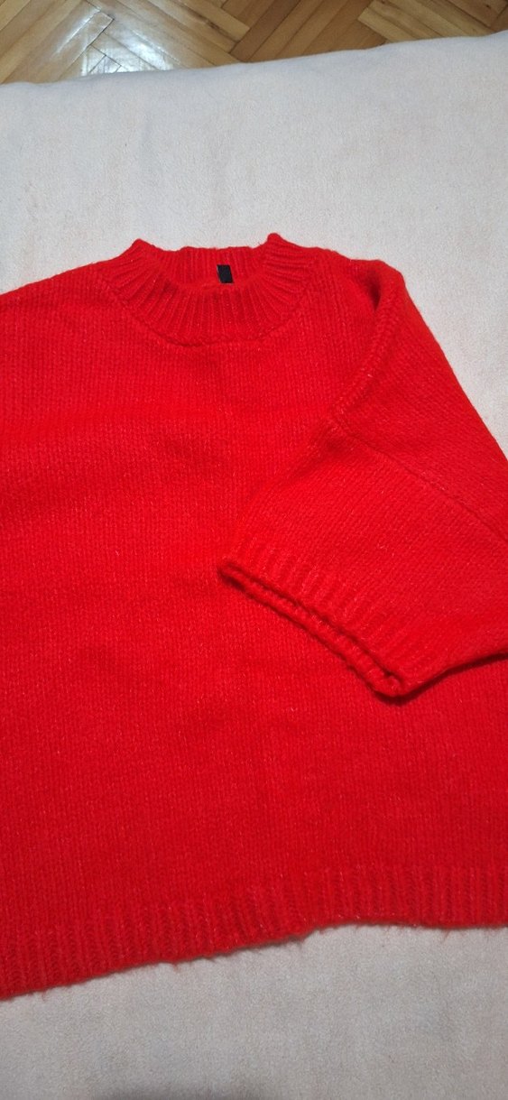 Kırmızı Kadın Örgü Triko Kazak - Görsel 3