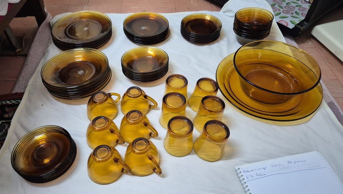 Kahverengi Cam Bardak ve Tabak Seti - Görsel 2