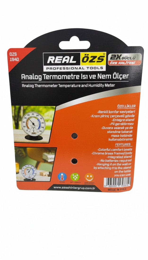 Analog Isı ve Nem Ölçer Termometre - Görsel 2