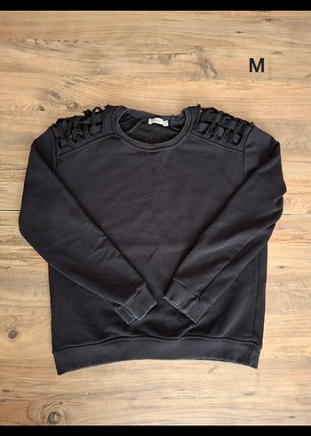 Siyah Süet Kadın Sweatshirt