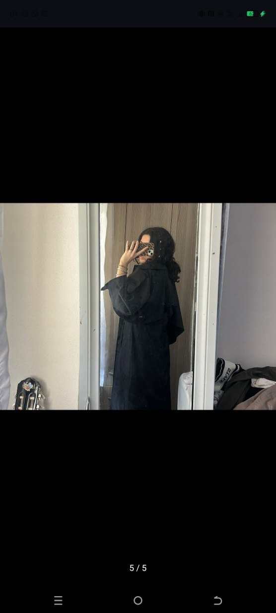 Siyah Midi İnce Kadın Yağmurluk Trençkot - Görsel 5