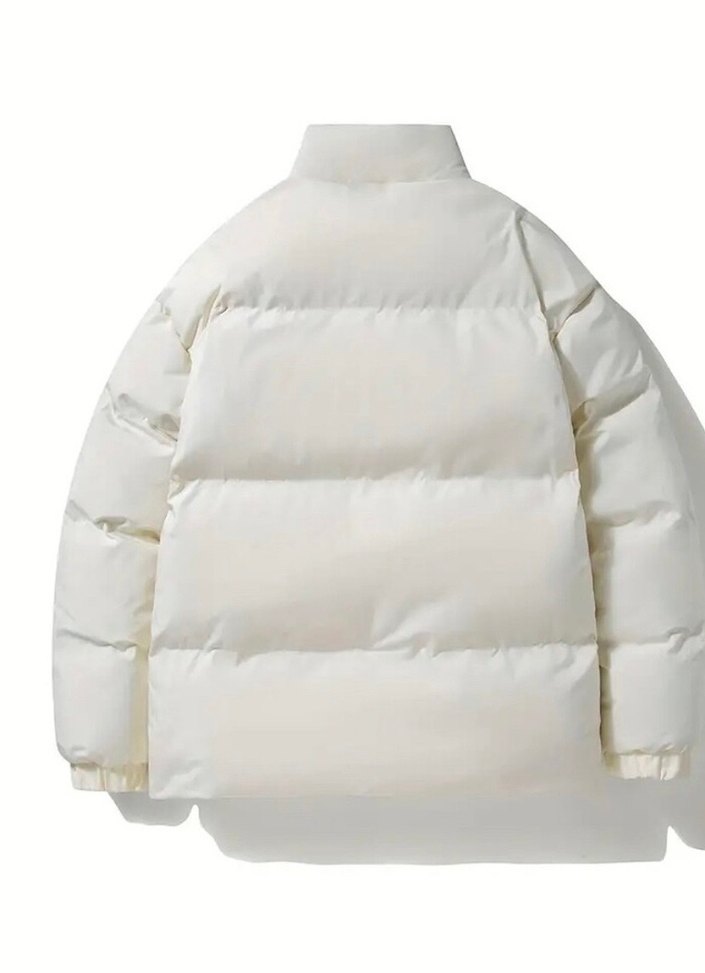 Beyaz içi yünlü peluş Sıcak Mont - Görsel 2