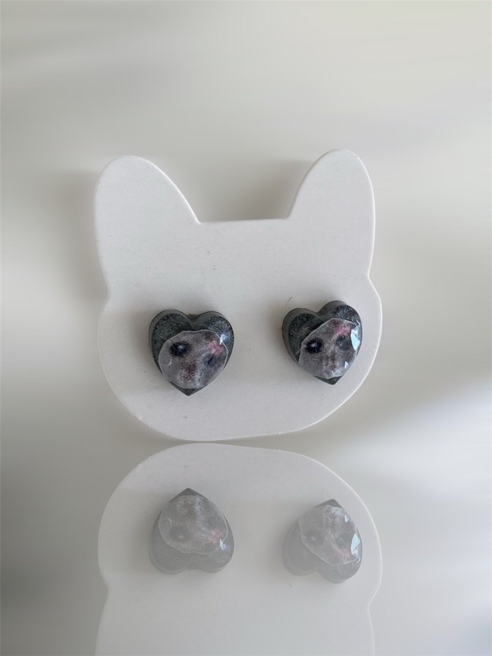 UwU Kedi Kalp Küpe - Görsel 2