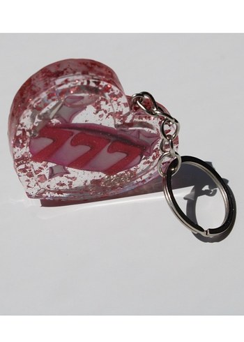 Pembe Kalp Anahtarlık - 777 Manifest shakerlı - Görsel 2