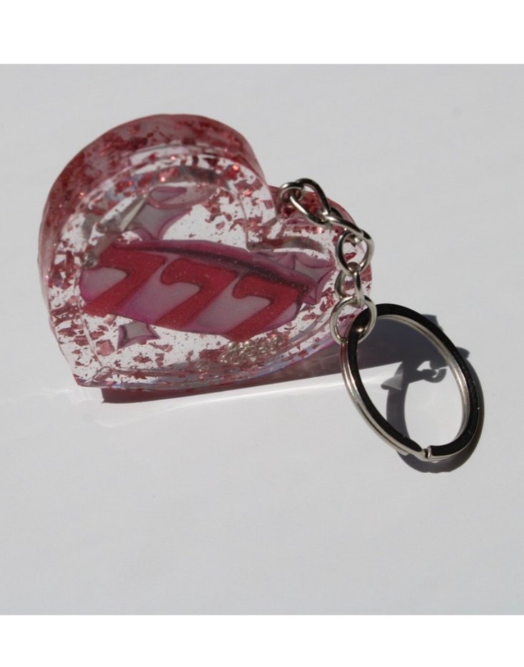 Pembe Kalp Anahtarlık - 777 Manifest shakerlı - Görsel 2