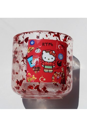 Renkli Kırmızı Türkçü Hello Kitty Bardak - Görsel 3