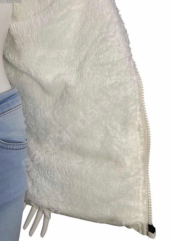 Beyaz Kürklü Kadın Kışlık Mont - Görsel 4