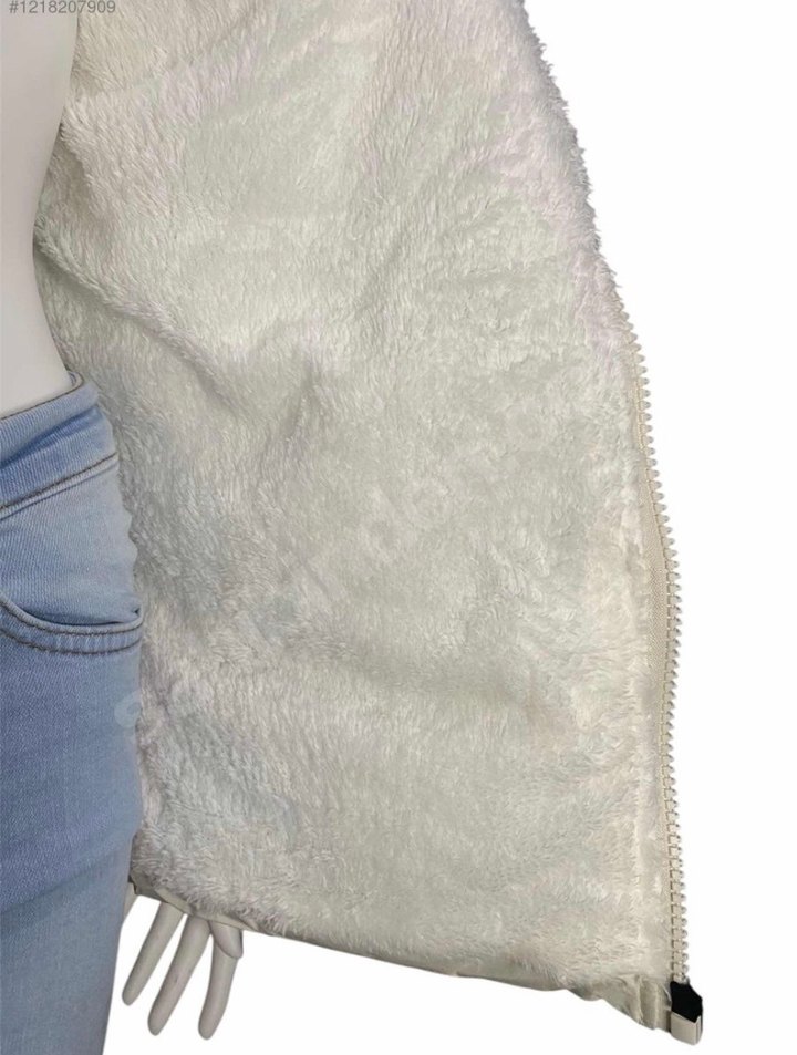 Beyaz Kürklü Kadın Kışlık Mont - Görsel 4