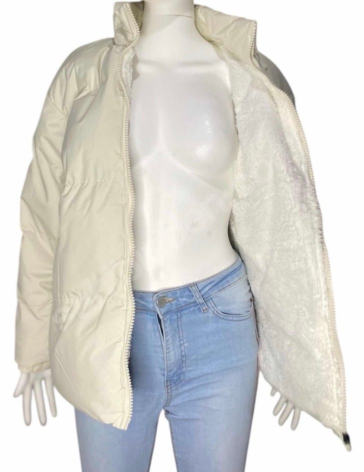 Beyaz Kürklü Kadın Kışlık Mont - Görsel 5