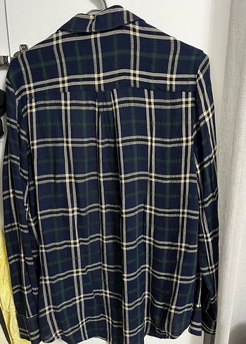 Kadın Lacivert Kareli Pamuklu Gömlek - Görsel 2