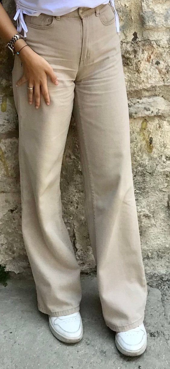 Bej Normal Boy Kadın Denim Pantolon - Görsel 2