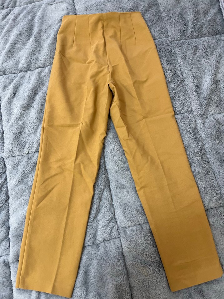 Düz Kesim Bej Kadın Kumaş Pantolon - Görsel 2