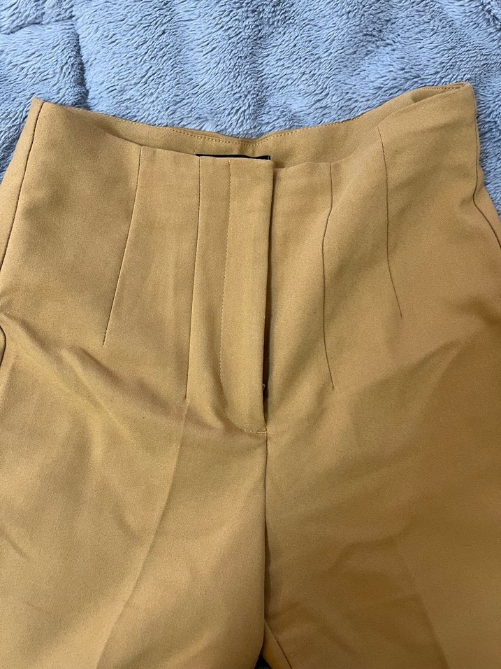 Düz Kesim Bej Kadın Kumaş Pantolon - Görsel 3