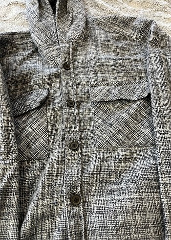 Kapüşonlu Düğmeli yünlü Gömlek - Görsel 2