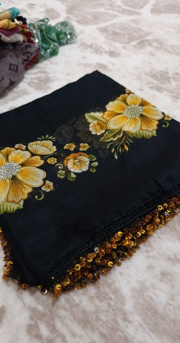 Boncuk İşlemeli Altın Renkli Bohem Kadın yazma - Görsel 2