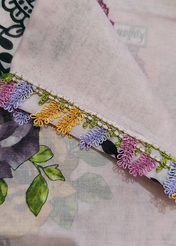 Dantel Detaylı Bohem Çok Renkli Kadın yazma - Görsel 2