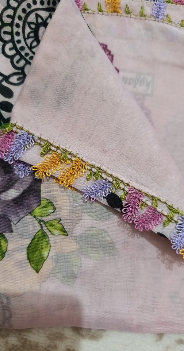 Dantel Detaylı Bohem Çok Renkli Kadın yazma - Görsel 2