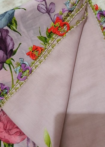 Dantel Detaylı Çok Renkli Bohem Kadın yazma - Görsel 2