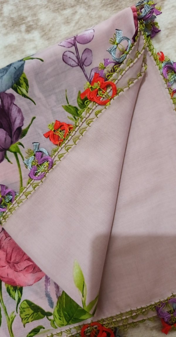 Dantel Detaylı Çok Renkli Bohem Kadın yazma - Görsel 2