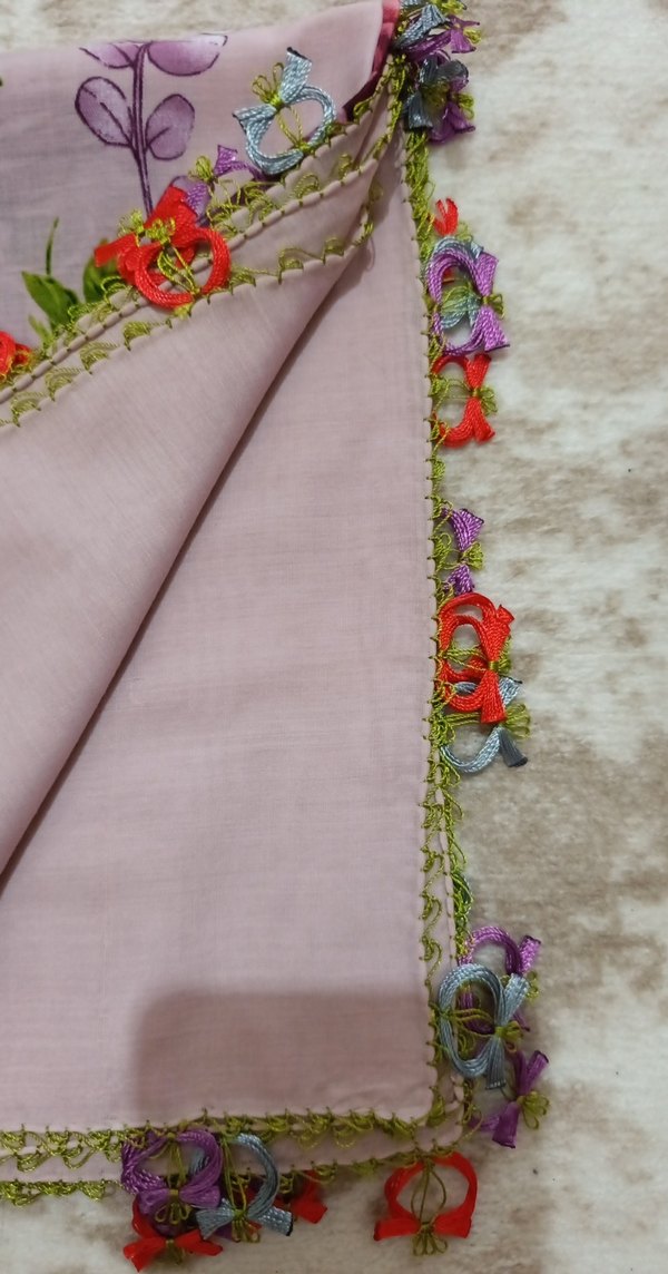 Dantel Detaylı Çok Renkli Bohem Kadın yazma - Görsel 3